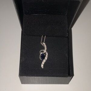 Kay Jewelers Silver Necklace with Blue Accent